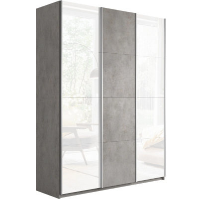 Широкий Прайм 3-х дверный (Стекло белое, ЛДСП) окутанный